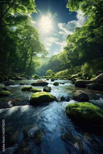  Beautiful River in the Forest 