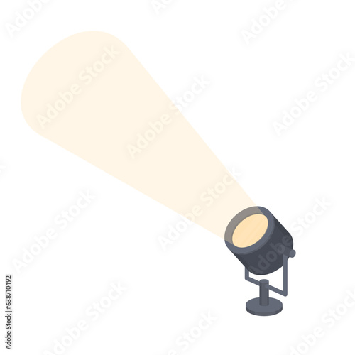 Searchlight. Light from a lantern, vector illustration