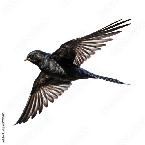 Black swift bird isolated on white. Generative AI © Razvan