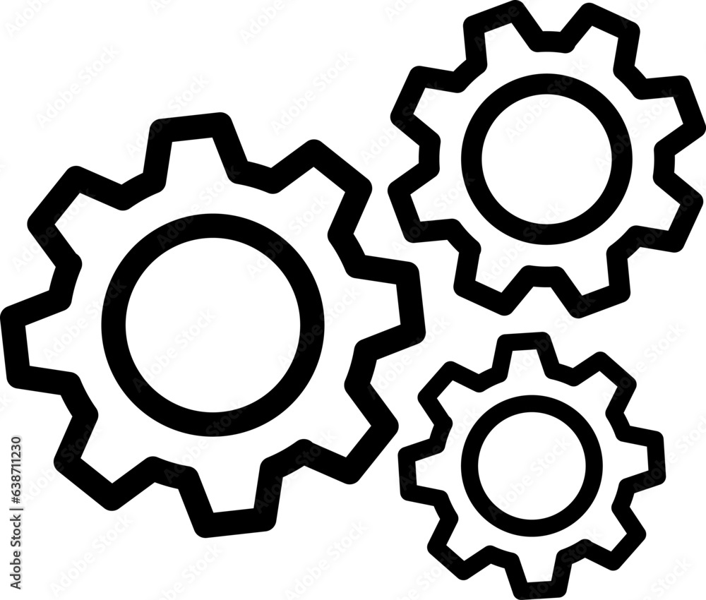 Linear cogwheel icon as concept of engineering or industry machine Linear cogwheel icon as concept of engineering or industry machine