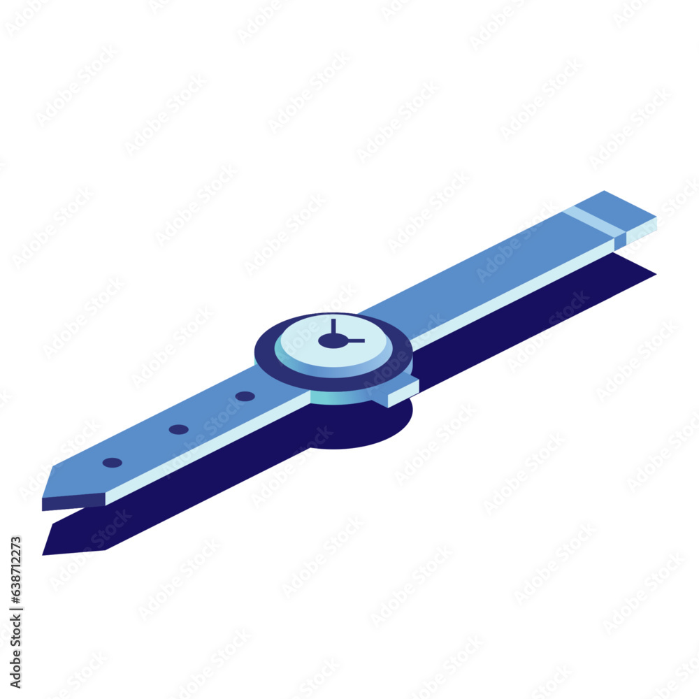 Isometric Wrist Watches isolated on white. Icon with Men's or Women's Watches. 3d Object. Isometric Wrist Watches isolated on white. Icon with Men's or Women's Watches. 3d Object.