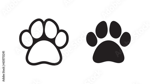 Dog pow print flat icon, vector art