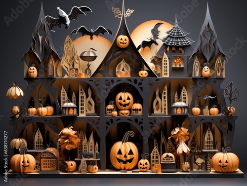 papercarf, handmade of Halloween background.  photo