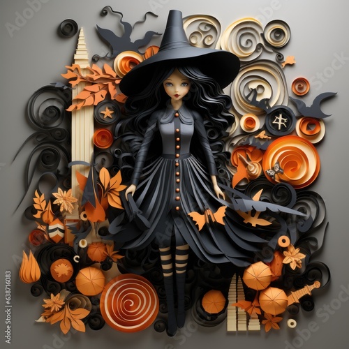 papercarf, handmade of Halloween background.  photo