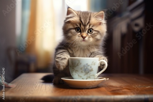 Cat and morning drink 