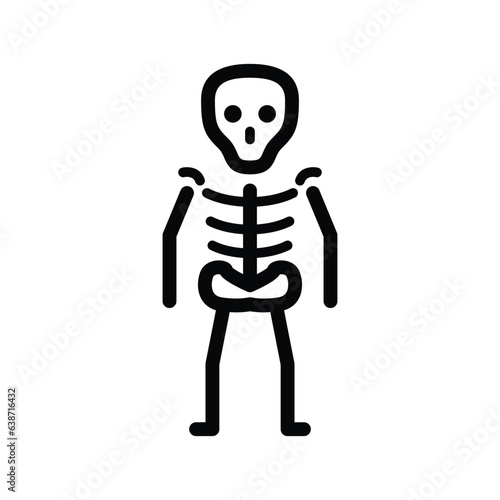 Human bone skeleton vector icon