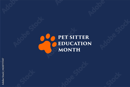 Pet Sitter Education Month background template Holiday concept