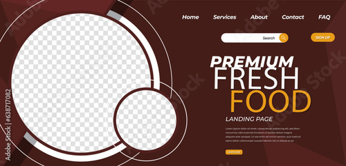 Fast food restaurant menu social media marketing web banner template design. Pizza, burger and healthy food business online promotion flyer with abstract background, 