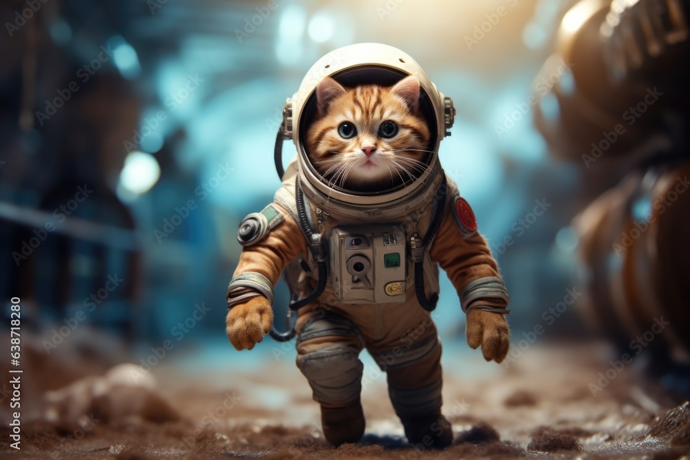 Cat wearing like cosmonaut
