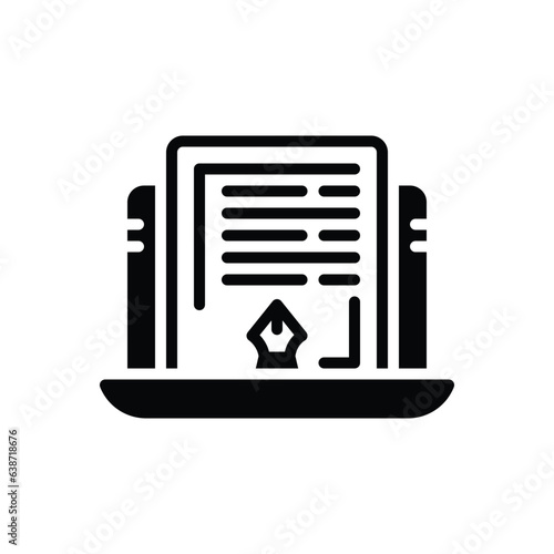 Black solid icon for editorial