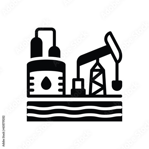 Black solid icon for petroleum 