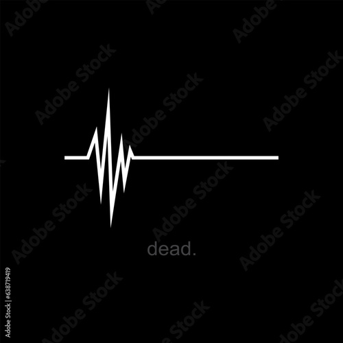 white line heart rate on the screen. heart sign.
