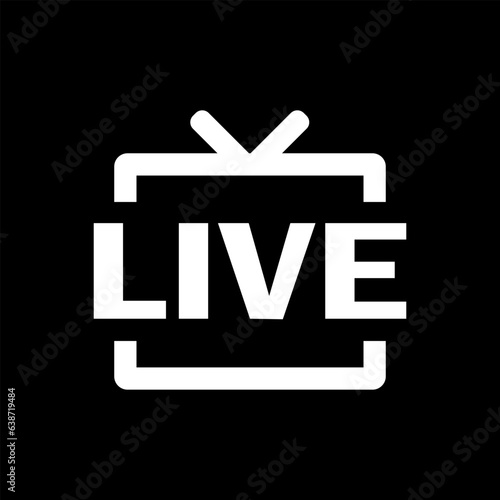 On air glowing sign. Live tv or radio light symbol. simple icon.