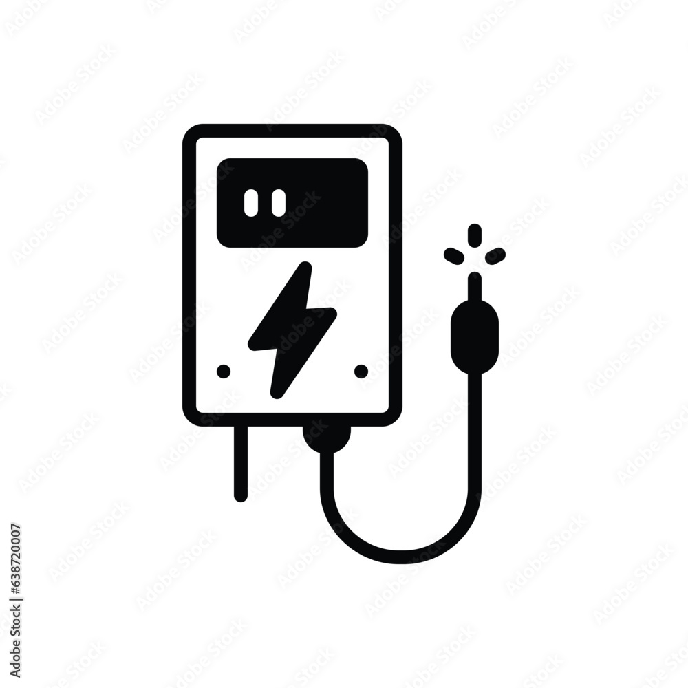 Black solid icon for watt Black solid icon for watt