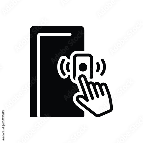 Black solid icon for bell ringer 