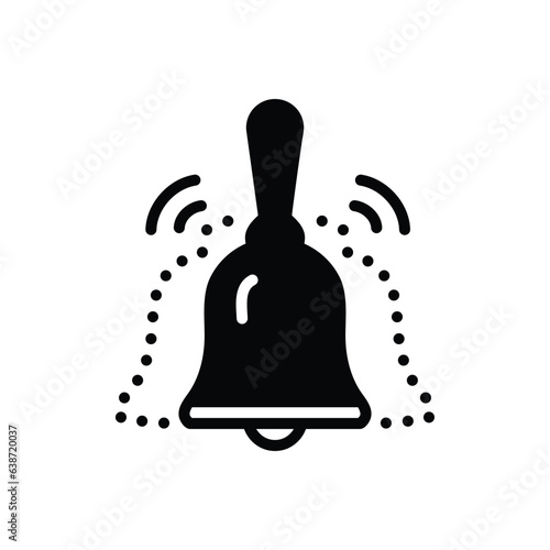 Black solid icon for bell 