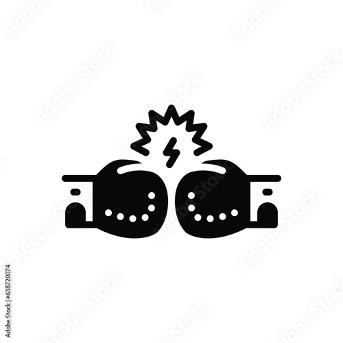 Black solid icon for fighters 