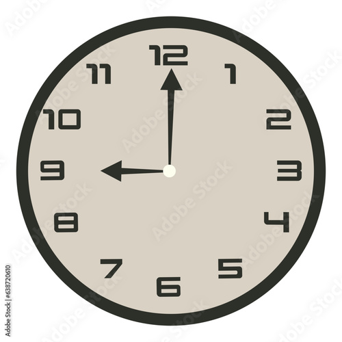 Wall clock flat illustration