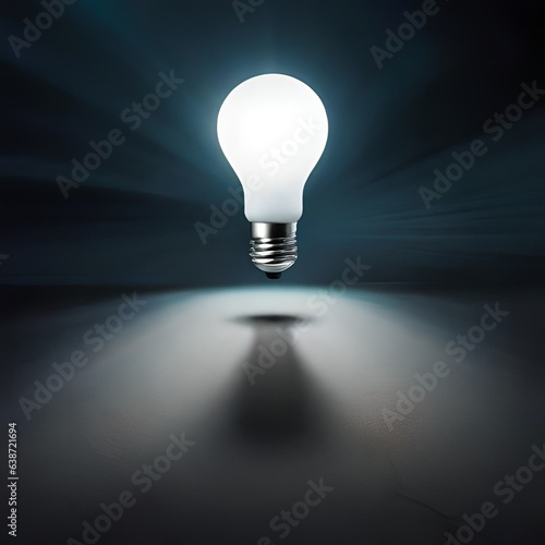 One lightbulb glows amidst a sea of shutdown light bulbs in a dark expanse.AI generated