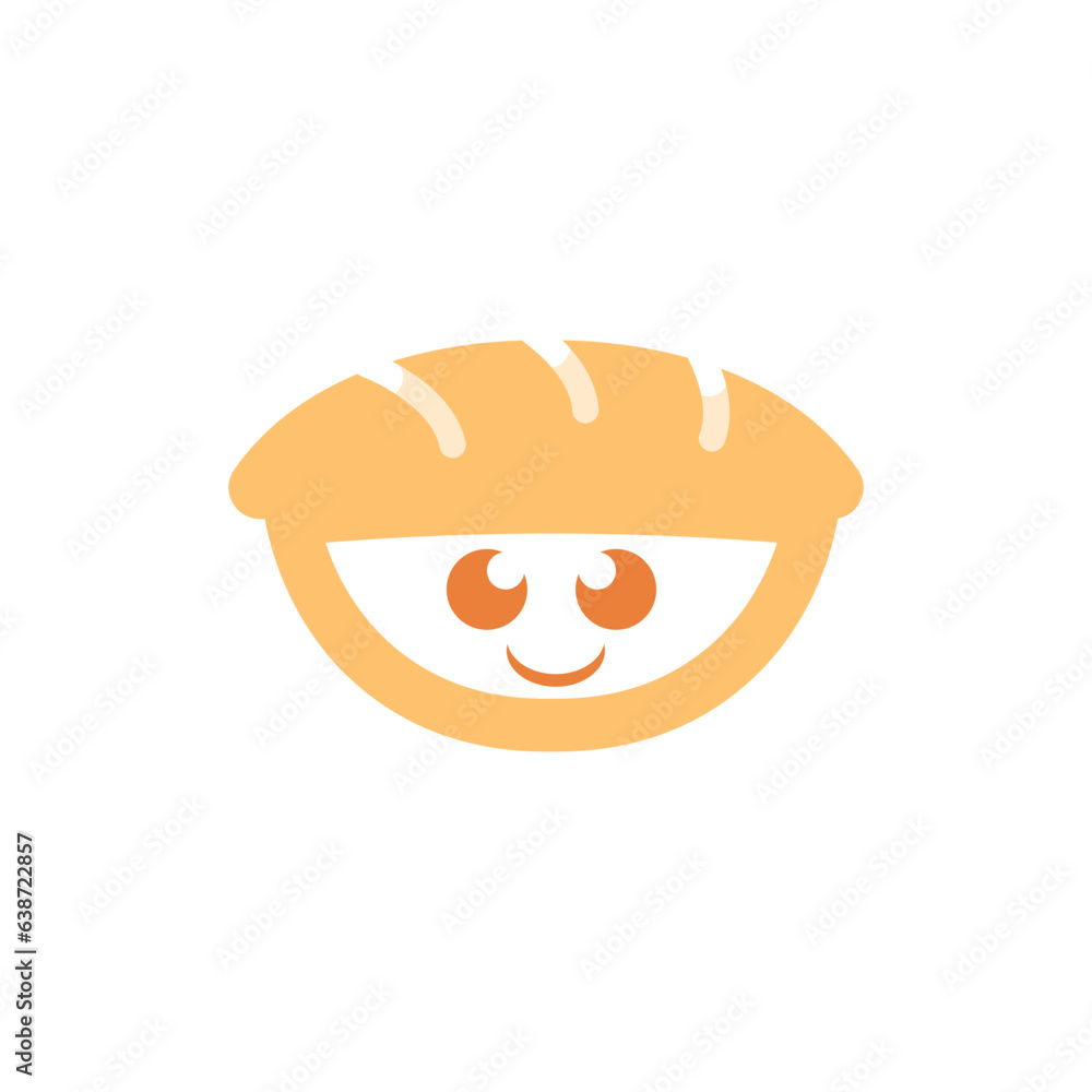 bread boy logo food design vector. bread boy logo food design vector.