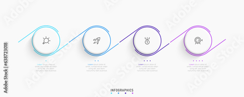 Vector Infographic label design template with icons and 4 options or steps. Can be used for process diagram, presentations, workflow layout, banner, flow chart, info graph.