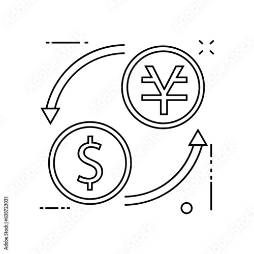 Money exchange payment icon symbol vector image. Illustration of the dollar currency coin graphic design image