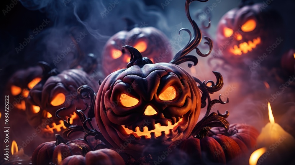 Naklejka premium Halloween Background Generated with Ai Tool