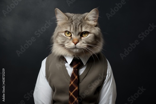 Cute cat wearing like teacher © kramynina