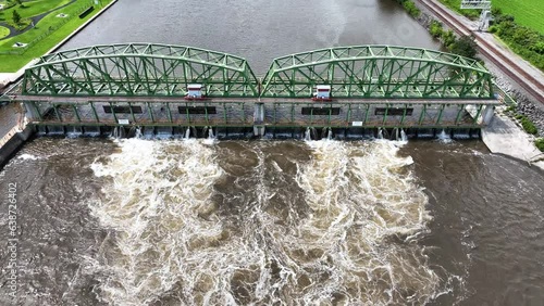 Speed ramped clip, forward motion to tilt over bridge. photo