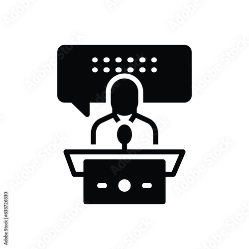Black solid icon for speech 