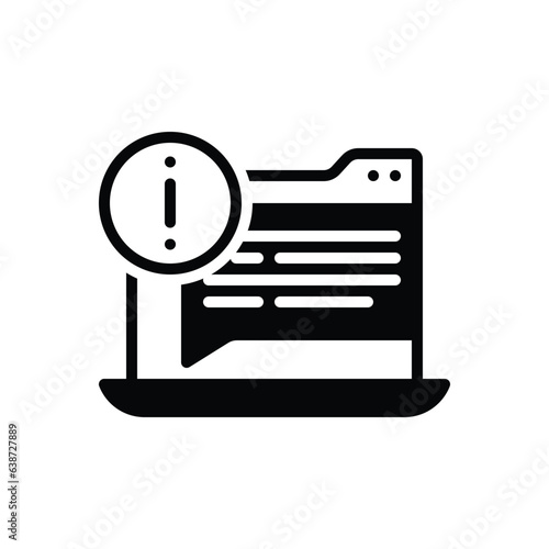 Black solid icon for disclaimer 