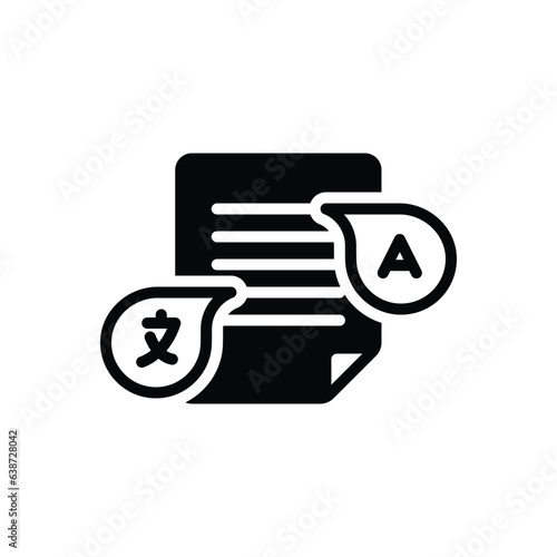 Black solid icon for translated 