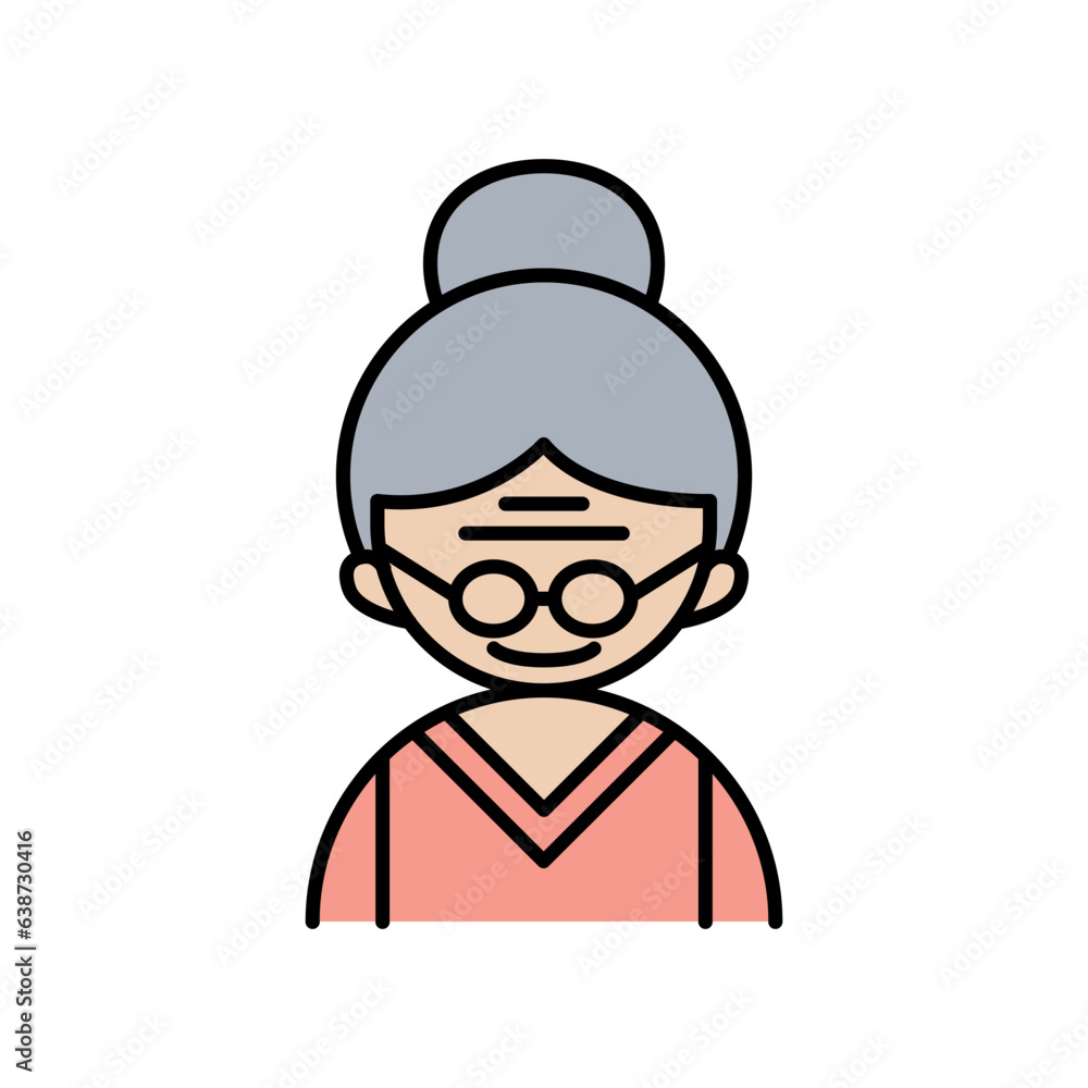 Elderly woman icon