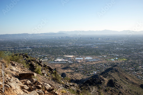 Overlooking city of Phoenix from high on mountain