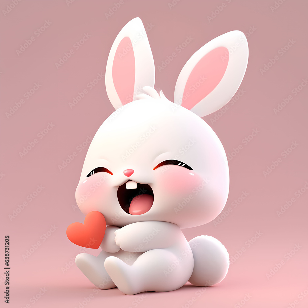 Cute little bunny with a funny expression Cute little bunny with a funny expression