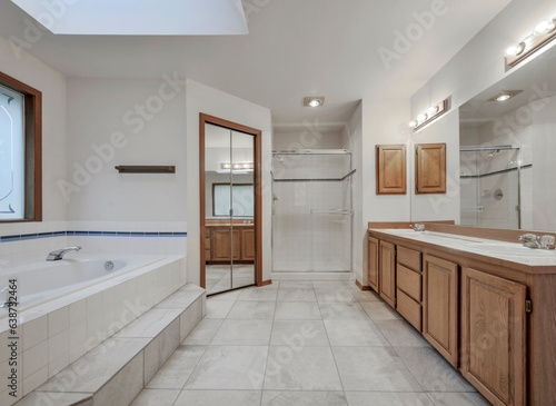 Modern residential bathroom interior