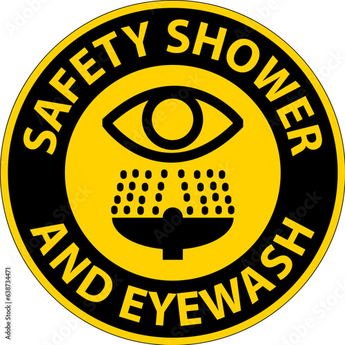 Floor Sign Safety Shower And Eyewash