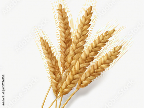 wheat ears isolated on white