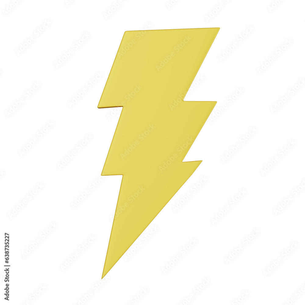 Three notches of thunder shape for flash sale and energy concept 3D illustration icon Three notches of thunder shape for flash sale and energy concept 3D illustration icon