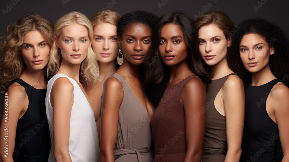 Obraz premium Photo of young attractive diverse women