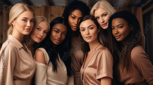 Photo of young attractive diverse women