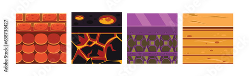 Textures for Game Platformers Square Icon Vector Set