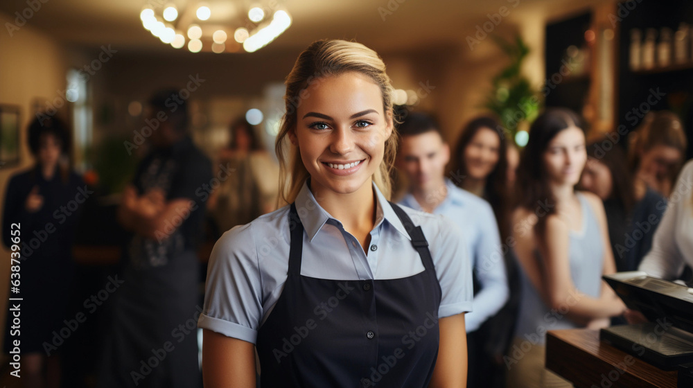 young attractive waitress