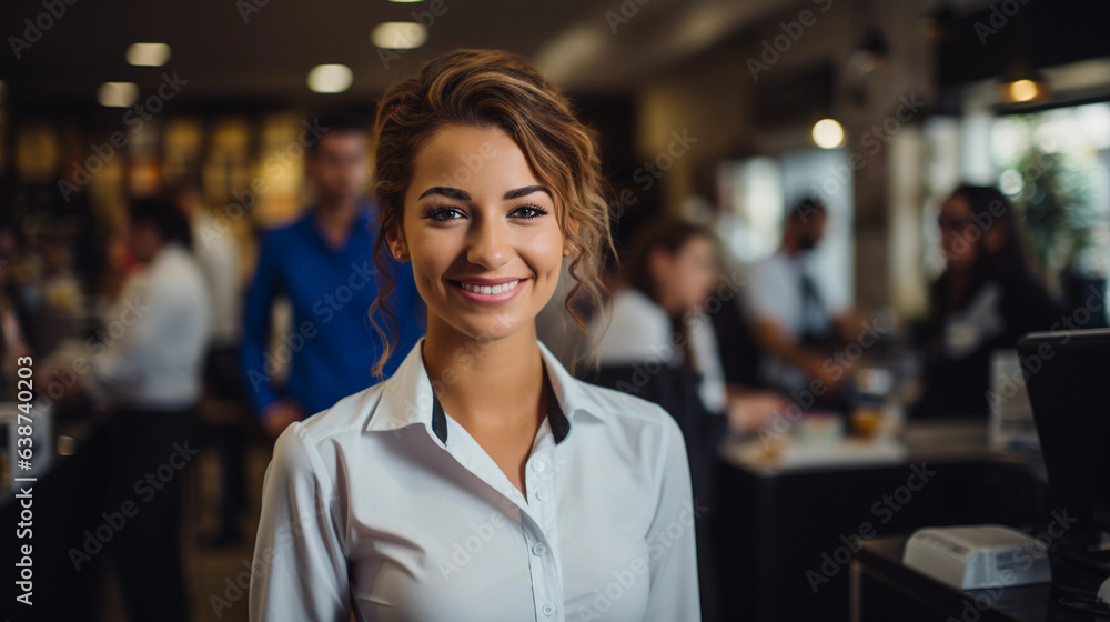 young attractive waitress young attractive waitress
