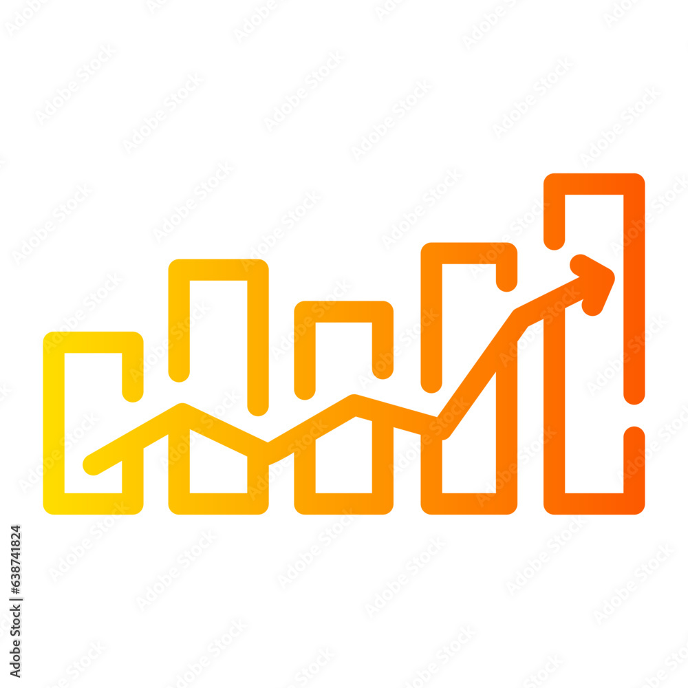 bar chart Line Gradient Icon