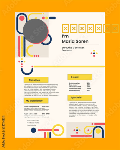 Resume CV with Modern Design Template