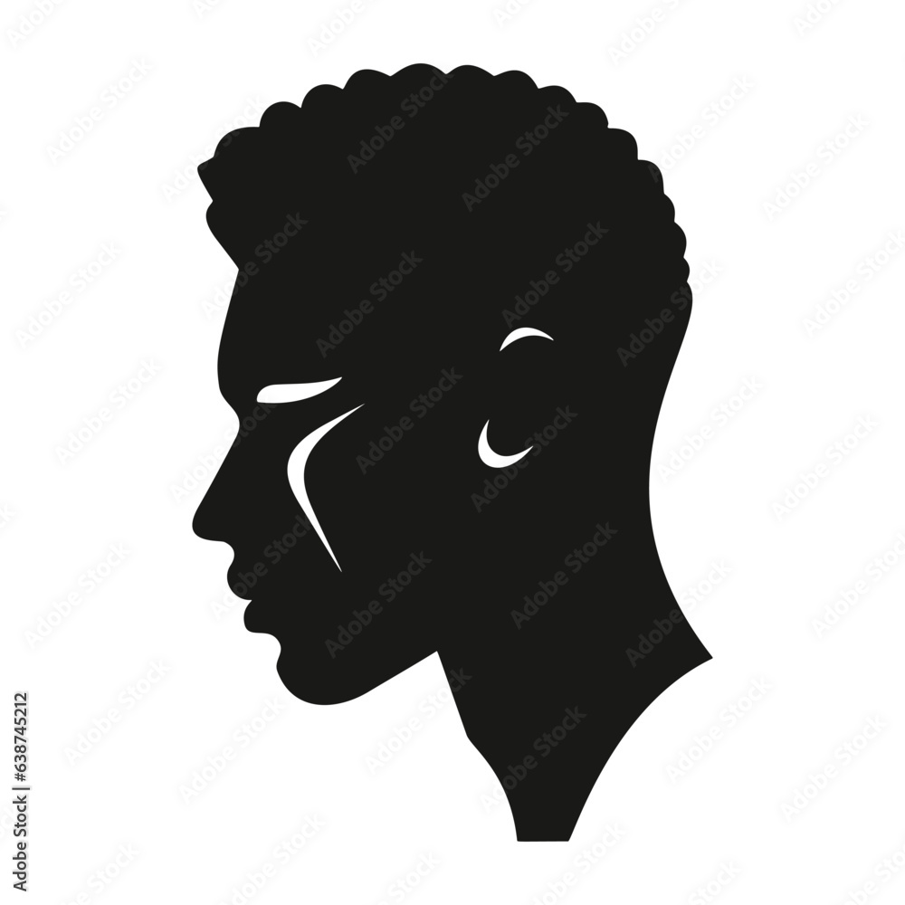 Afro American Man Profile  Silhouette