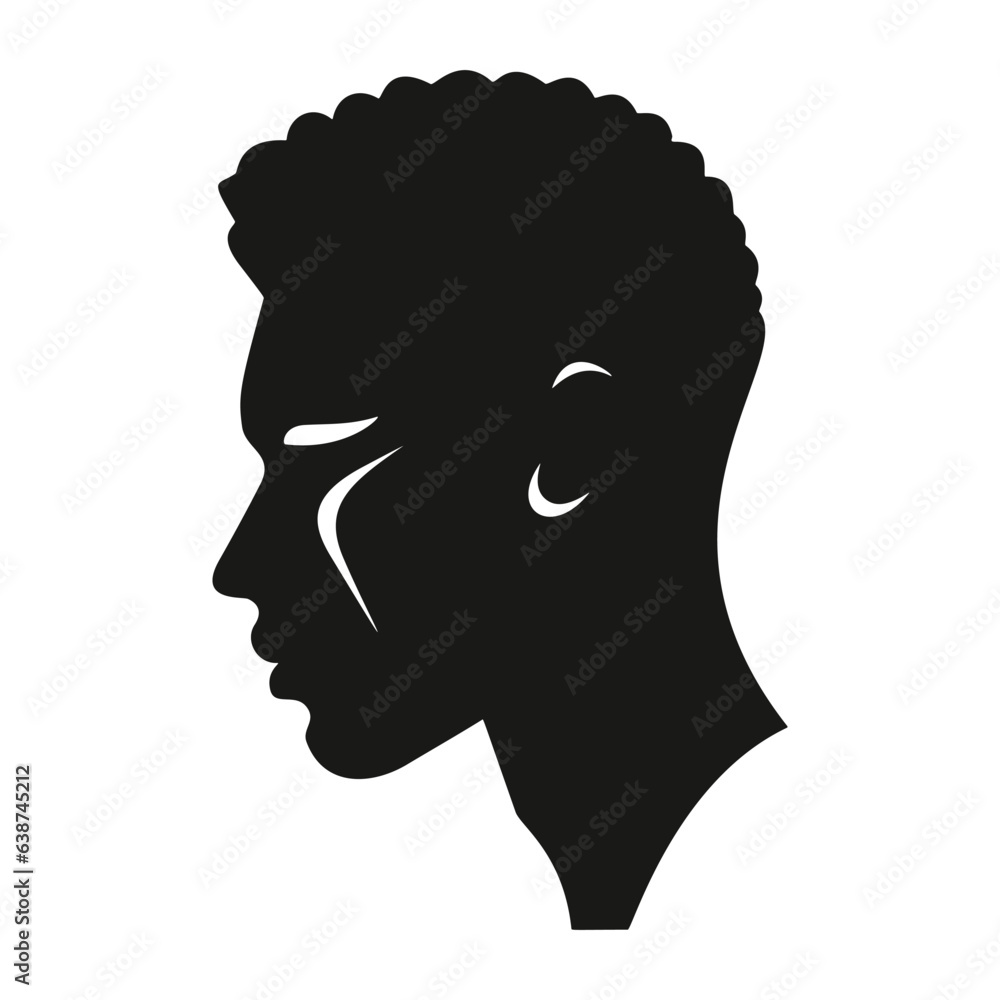 Afro American Man Profile Silhouette Afro American Man Profile Silhouette