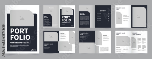 Architecture portfolio or  interior portfolio design, Modern  A4 portfolio template design