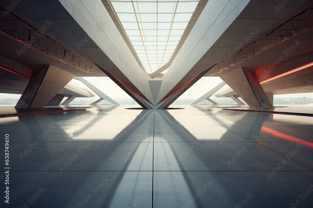 futuristic glass architecture on background futuristic glass architecture on background
